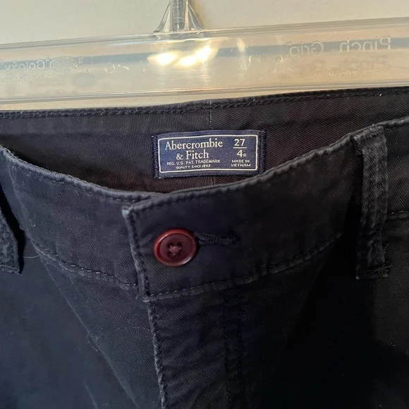 Abercrombie and Fitch black chino high rise straight pants size 27 / 4 - Picture 2 of 3